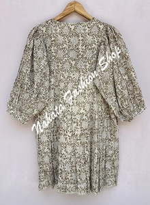 Mini robe Elizabeth imprimée à motif de fleurs pour femmes, manches 3/4 avec boutons, nouveauté, été - Product Image 6