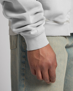 Sudadera con Capucha Extra Grande para Hombre, Color Gris Claro, Tejido de Algodón Francés, Bolsillo Frontal con Logotipo, Ropa Casual de Invierno - Product Image 6