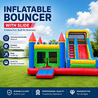 Château gonflable robuste avec toboggan aquatique, château de saut commercial pour parcs d'attractions et entreprises de location de matériel événementiel