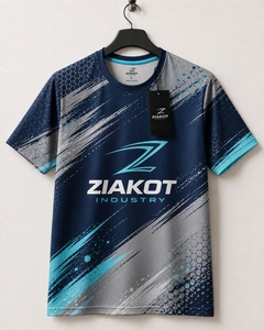 เสื้อยืด ZIAKOT รุ่นใหม่ ออกแบบเองได้ สีดำ-ขาว-เขียวอมฟ้า สำหรับผู้ชาย เน้นประสิทธิภาพการเล่น - Product Image 2