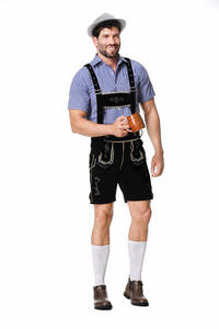 Traje Tradicional Alemán de Oktoberfest en Cuero Genuino de Alta Calidad para Hombre, Lederhosen Bávaro con Logotipo Personalizado, Servicio OEM - Product Image 2