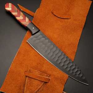 Custom Handmade Best Supplier Cooking High Carbo Steel Handmade Chef <b>Knife</b> With PakkaWood & Olive Wood Handle - Product Image 5