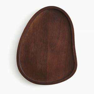 Plateau de service ovale moderne en bois noir, très vendu, avec bord surélevé, forme ovale allongée, plateau décoratif pour table et présentation en cuisine - Product Image 4