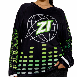 เสื้อเจอร์ซีย์อเมริกันฟุตบอลแขนยาวสำหรับผู้หญิง ปรับแต่งได้ พิมพ์ลายกราฟิก ระบายอากาศได้ดี ทรงโอเวอร์ไซส์ รับผลิตแบบ OEM ขายส่งจำนวนมาก - Product Image 5