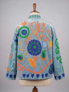 <b>Women</b> <b>Light</b> Blue Floral Embroidered <b>Jacket</b> | Wholesale Fashion Outerwear | Indian Manufacturer | Custom Bulk Orders - Product Image 2