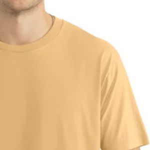 T-shirt Homme Jaune Moutarde Uni Col Rond Manches Courtes Coton Doux Décontracté Coupe Ample Léger Respirant Été Personnalisable - Product Image 5