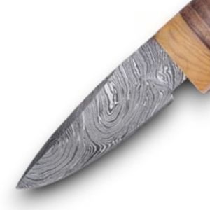 Cuchillos de Caza de Acero de Damasco Hechos a Mano con Hoja Fija, Herramientas de Corte para Supervivencia al Aire Libre y Camping con Mango Duradero y Hoja de Primera Calidad - Product Image 5