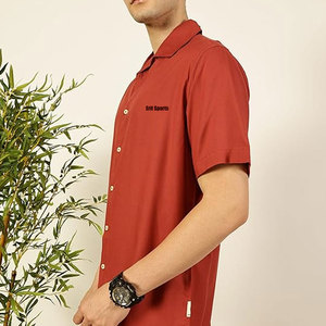 Long Sleeve Men Camp <b>Collar</b> <b>T</b>-<b>Shirts</b> Professional Manufacture 100% Cotton Made Camp <b>Collar</b> <b>Shirt</b> - Product Image 2