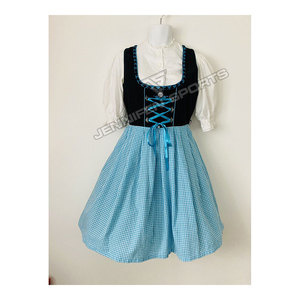Robe bavaroise Dirndl pour femme Ecowalson, 3 pièces, longue, bleu ciel, pour l'Oktoberfest allemand, costumes d'Halloween - Product Image 2