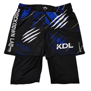 Pantalones Cortos de Entrenamiento para Hombre, Compresión, Forro Elástico, Sin Gi, MMA, BJJ, Lucha, Doble Capa, Spandex/Poliéster, OEM, ODM, Venta al Por Mayor - Product Image 1