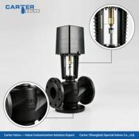 Vanne modulante électrique à 3 voies en fonte avec bride 0-10V 4-20mA, proportionnelle, intégrale, pour mélange et déviation en climatisation