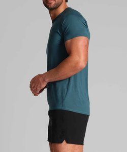 T-shirts vierges en coton de bambou pour hommes, de haute qualité, pour l'entraînement, le fitness, la gym, à séchage rapide, coupe ajustée - Product Image 2