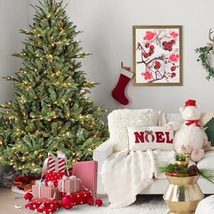 Sapin de Noël artificiel pré-éclairé de 1,5 m avec 350 lumières, 1129 pointes de branches mixtes PE/PVC, décoration de Noël - Product Image 5