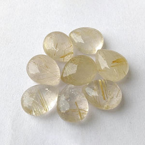 Gema de rutilo dorado de calidad en forma de lágrima, piedra suelta calibrada tipo briolette para la fabricación de joyas, disponible en todos los tamaños. - Product Image 5