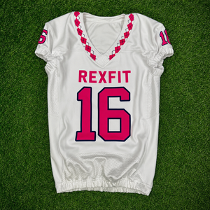 Conjunto de Uniforme de Fútbol Americano Rexfit Unisex, Camiseta y Pantalones Sublimados, Transpirables, de Malla, Cuello en V, Sin Mangas, Absorbentes de Humedad, Elásticos - Product Image 6