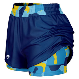 Quick Dry Breathable Anti-Wrinkle Men's 2-in-1 Mid Waist Drawstring Closure Athletic Gym <b>Shorts</b> Canvas Built-in <b>Compression</b> - Product Image 3