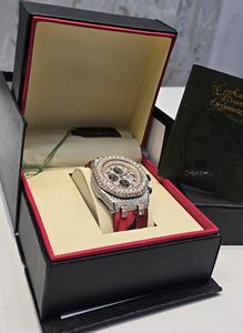 Reloj de Pulsera de Lujo para Hombre, Dos Tonos, con Diamantes Moissanite, Correa de Acero Inoxidable Roja y Negra, Edición Limitada Analógica - Product Image 3