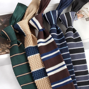 Corbatas de punto a rayas para hombre, corbata estrecha de punto, estilo coreano, corbata informal, accesorios para camisas, corbata para traje - Product Image 2