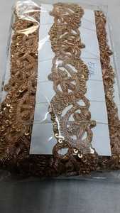 Kushang Textile African Mirror Hand Embroidery Floral Pattern SEQUENCE LACE Customized Color Net <b>Fabric</b> <b>Beads</b>/Jarkan Trim Soft - Product Image 6