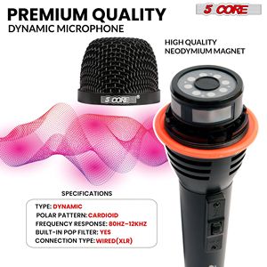 Microphone portatif vocal dynamique Commutateur microfono unidirectionnel cardioïde Câble audio XLR pour chanter karaoké Parler en public - Product Image 2