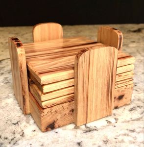 Juego de Posavasos de Madera Personalizados, Posavasos de Madera Natural Hechos a Mano para Tazas de Café, Vasos y Protección de Mesa - Product Image 6