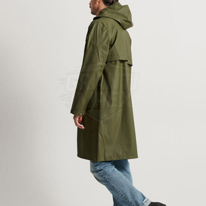 Vêtement de rue pour usage extérieur, imperméable respirant pour homme, style manteau, en polyester/nylon écologique, à capuche, manches longues, confortable - Product Image 4