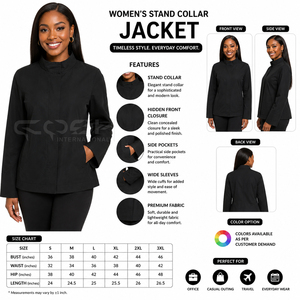 Veste en coton noire élégante Cosh International Sorority Sisterhood, coupe décontractée, logo personnalisé, coupe-vent en polyester tissé, idéale pour l'automne - Product Image 6