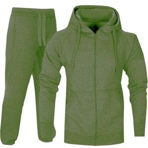 Men's Navy Blue Hooded Tracksuit Set Full <b>Zip</b> Sweatshirt and Jogger Pants Solid Color Casual Autumn Wear - Product Image 4