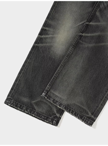 Jean en denim décontracté pour homme 2026HaiYao, coupe large, style streetwear hip-hop, délavé gris vintage, effet moustaches, coton, qualité supérieure, personnalisable OEM ODM - Product Image 4
