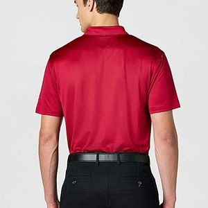 Camisetas Polo de Hombre al por Mayor, Estilo Urbano, Color Rojo Liso, Corte Regular, Tela Cómoda, Cuello Camisero - Product Image 4