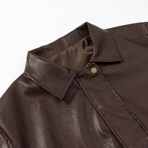 Veste en cuir légère pour homme, imperméable, respirante, col rabattable, veste de moto décontractée pour l'extérieur, vente en gros OEM - Product Image 3
