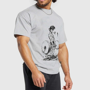 Camiseta de Manga Corta con Logotipo Personalizado Serigrafiado, 100% Algodón, Talla Grande, Transpirable, de Secado Rápido, Estilo Vintage para Hombre - Product Image 4