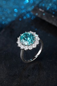 <b>925</b> <b>Silver</b> Turquoise <b>Ring</b>, Bohemian Luxury Style Gemstone Fashion Jewelry Diamond <b>Rings</b> - Product Image 2