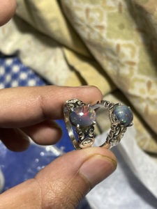 Black Opal Ring 925 Sterling Silver Genuine Black Opal Ring Handmade Silver Ring - Product Image 3