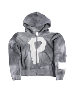 Sweat-shirts unisexes vintage streetwear avec logo brodé personnalisé, effet délavé à l'acide, fermeture éclair, 100% coton molletonné - Product Image 5