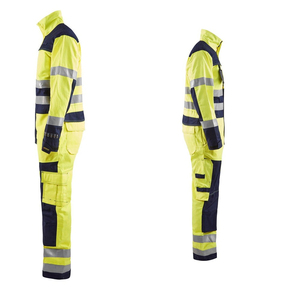 <b>Mens</b> <b>Work</b> Coveralls Mechanic Hooded <b>Overall</b> Workwear Jumpsuits Long Sleeve Hi Viz Coverall with Zippers - Product Image 6