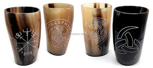 Jarra de Cerveza de Cuerno Natural Pulida a Mano, Forrada Impermeable, Ideal para Beber en Fiestas Medievales y Bares - Product Image 2