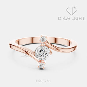 Bague élégante en diamant de laboratoire taille ronde 0,25 carat en or blanc 14 carats, certifiée IGI, couleur F+, clarté VS+, bijoux fins pour femme, cadeau - Product Image 3