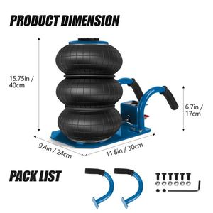 Martinetto Pneumatico in Acciaio da 3 Tonnellate, Sollevamento Rapido 3.5S, con Tre Sacche d'Aria, per Auto, Solleva fino a 15.75 Pollici - Product Image 3