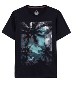 T-shirt de base à col rond pour hommes 100% coton à manches courtes décontracté Style ajusté noir tricoté graphique sérigraphié Service OEM - Product Image 2