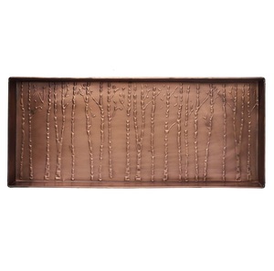 Polished Copper Rectangular Storage <b>Tray</b> with Embossed Brick Pattern Home Entryway Decorative Boot <b>Tray</b> - Product Image 5