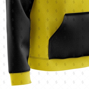 เสื้อฮู้ดถักไหมพรมผู้ชายสำหรับฤดูหนาว ขายส่ง ผลิตจากผ้าฝ้ายย้อมสีพื้น พิมพ์ลายโลโก้ด้านหน้าด้วยเทคนิคซิลค์สกรีน ทรงโอเวอร์ไซส์ มีกระเป๋า - Product Image 6