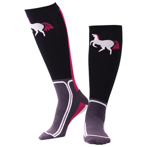 Chaussettes d'équitation personnalisées de haute qualité pour jeunes femmes, chaussettes de compression premium pour l'équitation, écologiques, à séchage rapide - Product Image 4