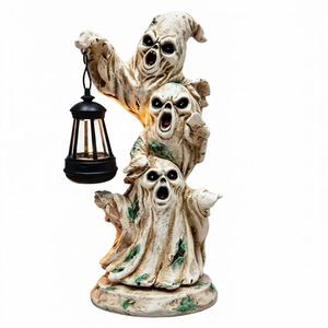 Decoraciones de jardín para Halloween, Figura de Árbol Fantasma de Halloween, Adorno de Espantapájaros de Resina - Product Image 1