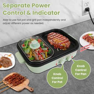 Grill elettrico 2-in-1 con controllo della temperatura separato, antiaderente in alluminio pressofuso, protezione dal surriscaldamento, senza fumo - Product Image 4