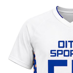 Maillot de lacrosse blanc et bleu pour hommes, chemise de sport à manches courtes, vêtements d'équipe professionnels, légers et respirants, pour l'entraînement au lacrosse - Product Image 6