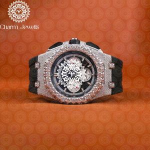Reloj de Lujo para Hombre Charm Jewells, Caja de Acero Inoxidable de 40 mm, Movimiento Mecánico, Cristal Analógico, Cronógrafo, Correa de Goma, Resistente al Agua 10 Bar - Product Image 5