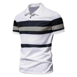 Polo homme en coton bicolore personnalisé OEM, polo de golf décontracté, col classique - Product Image 2