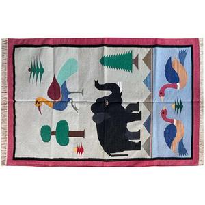 Alfombra de algodón de tejido plano para dormitorio de niños, corredor 040, patrón de animales para comedor, alfombras y juegos - Product Image 4