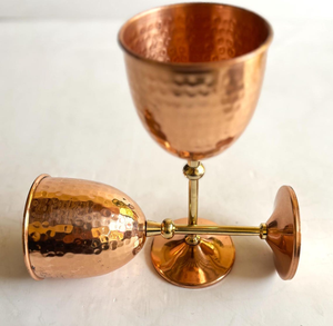 Gobelet à pied en cuivre, élégant, vintage, pour boire, coupe à vin décorative, vaisselle de bar haut de gamme - Product Image 3